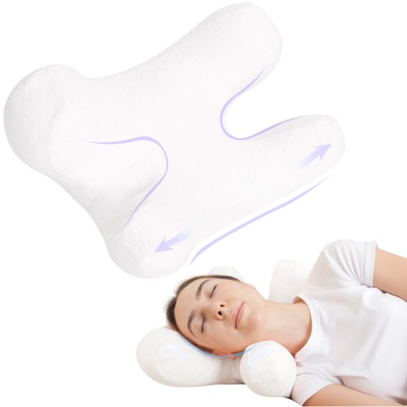 RoamReady Anti Wrinkle Pillow, Comfortable Down Alternative Face Pillow, Adjustable Beauty Pillows Provides Neck Support And Pain Relief, Perfect Ergonomic Design for Side Sleeper, Amplexus, White