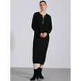 thumbnail image 2 of DARING DIVA Long Sleeves Midi Knitted Dress XL Black, 2 of 6