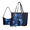 Glow Sea Turtle Floral, variant on Bunny Mom Theme 3 Pieces Tote Bag Set for Ladies, Lightweight Tote Purse with Portable Wristlet Purse, with Personalized Underarm Shoulder Bag