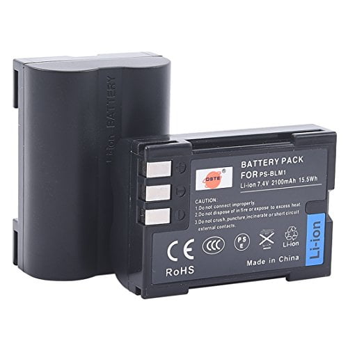 DSTE Batterie de Remplacement en 2 pièces BLM-5 Batterie Double Chargeur USB kompatibel mit Olympus E1 E3 E5 E300 E330 E500 E510 E520 C-5060 C-7070 C-8080