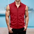 thumbnail image 2 of MEZZALL Men Zip Up Sleeveless Outdoor Vest With Pockets Athletic Training Casual Loose Fit Breathable Solid Color Hiking Jacket Tops Fashion Summer Outerwear, 2 of 5
