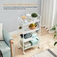 thumbnail image 2 of 4-Tier Wire Mesh Utility Cart, Rolling Cart Storage Trolley with 4 Hooks, Slide Out Shelving Units for Kitchen Bathroom Laundry Room, 2 of 9