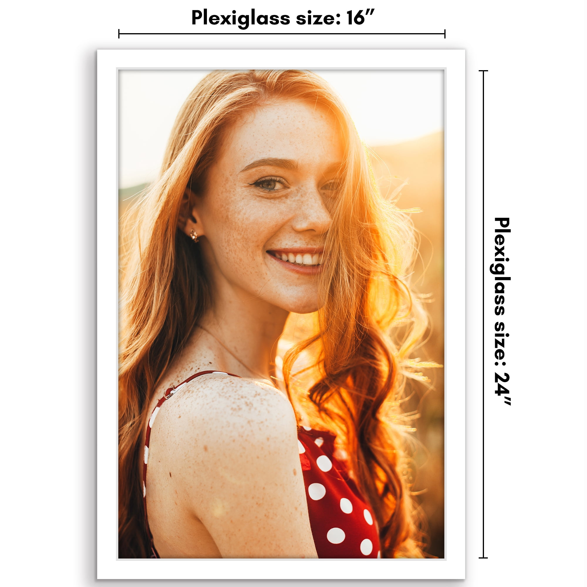 Americanflat 16x24 Poster Frame with Polished Plexiglass Wide Photo Frames Made Vertical Horizontal - White