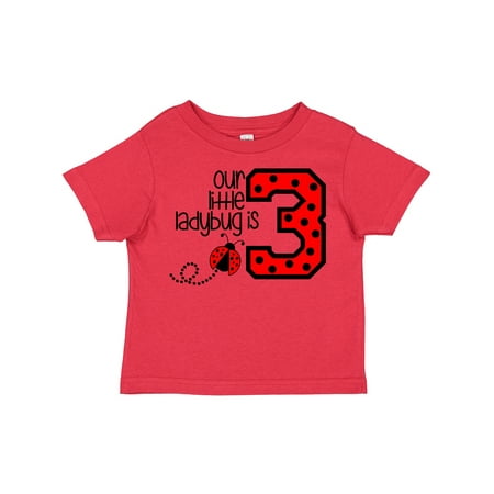 

Inktastic Our Little Ladybug is 3 Gift Toddler Boy or Toddler Girl T-Shirt