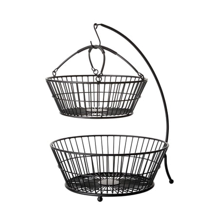 Gourmet Basics 2 Tier Metal Fruit Basket