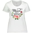 thumbnail image 3 of Inktastic Blessed to Be a Mom with Pink Flowers Women's Plus Size T-Shirt, 3 of 5