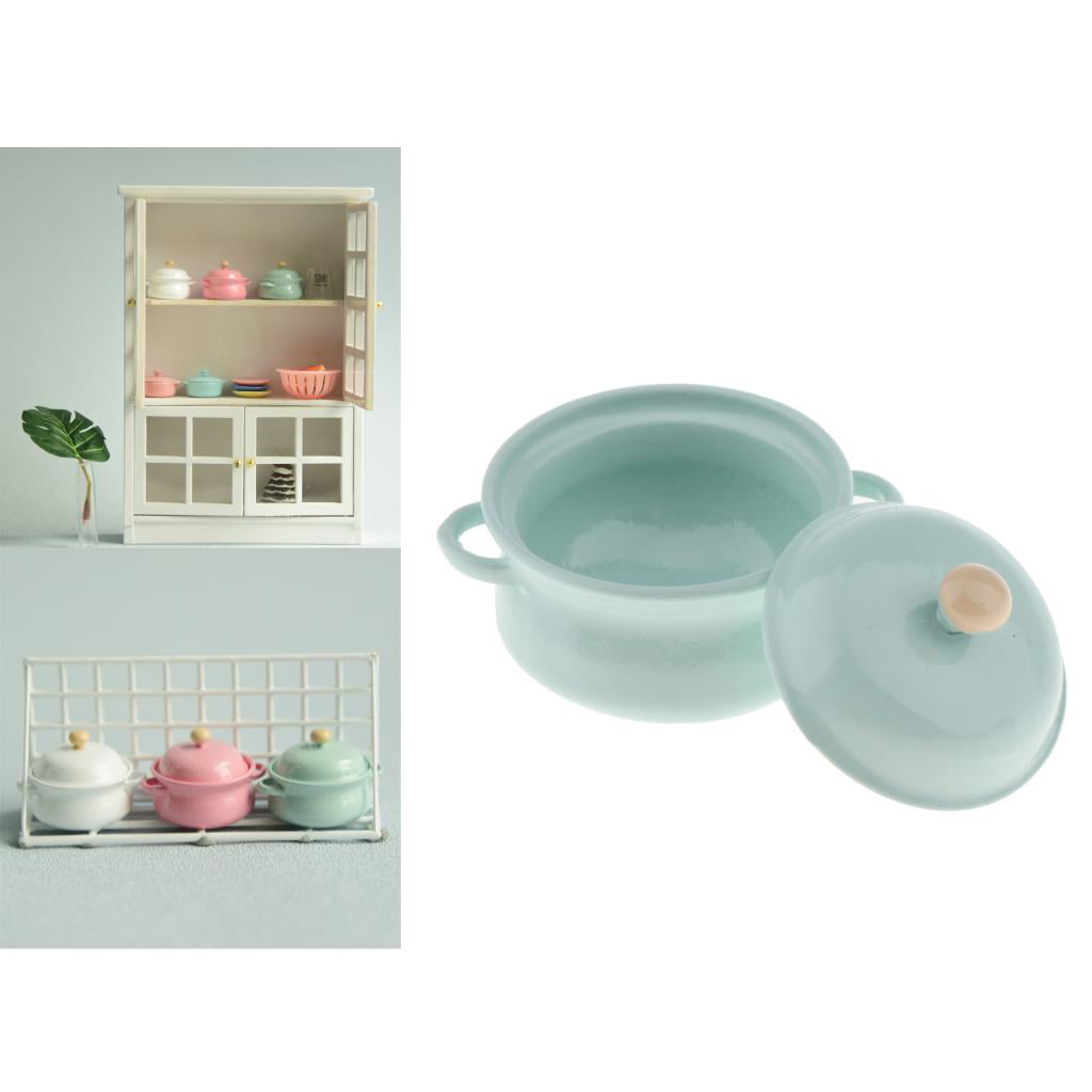 Details about   Mini Soup Pot 1/12 Dollhouse Miniature Kitchen Utensils Pot W/Lid Accessory Pink 