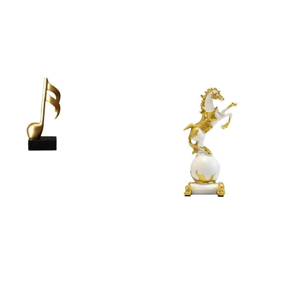 Lipstore Music Note Sculpture Desktop Figurine Horse Statue Resin Modern Art Ornament Minimalist Decoration Suitable for Home Office Shelf Desk 11.5cmx7cmx21.5