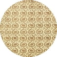 thumbnail image 1 of Ahgly Company Machine Washable Indoor Round Abstract Sun Yellow Area Rugs, 3' Round, 1 of 7