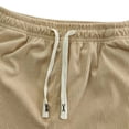 thumbnail image 3 of Men's Corduroy Shorts Casual Elastic Waist Drawstring Lightweight Summer Beach Shorts Khaki S, 3 of 4