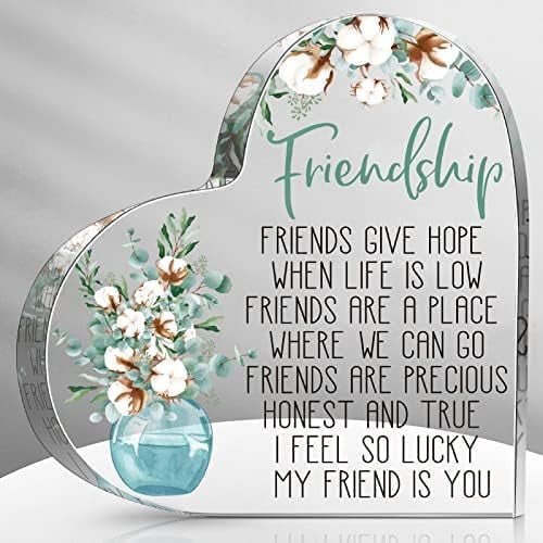 Gift for Friend Friendship Gifts for Women Friend Friendship Birthday Gifts for Women Cheer up Gift Acrylic Heart Keepsake and Paperweight for Home