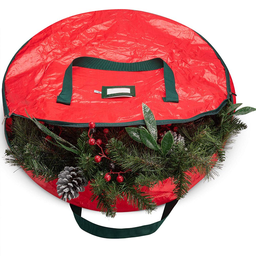 Christmas Holiday Wreath Storage Bag Tear Resistant Fabric Storage Bag Artificial Christmas