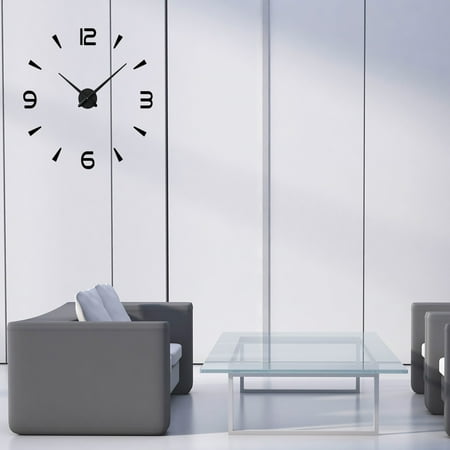 Soimiss Modern Wall Clocks Hanging Clock in Black Metal for Office Decor 1Pack