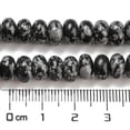 thumbnail image 5 of Snowflake Obsidian Beads Strands Rondelle 8~8.5x5~5.5mm Hole: 1.2mm 76~77pcs/strand 15.20''~15.47"(38.6~39.3cm), 5 of 5