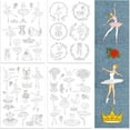 thumbnail image 2 of Water Soluble Embroidery Patterns for Beginners 4 Sheets with 51pcs Ballet Patternsfor Dance Shoes Skirt Wash Away Embroidery Pattern Stabilizer, 2 of 9