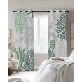 thumbnail image 3 of Green Grey Coastal Turtle Blackout Curtains, Light Blocking Print Window Curtains, Ocean Coral Nautical Thermal Insulated Window Drapes for Living Room Kitchen Cafe 2 Panels, 104"W x 63"L, 3 of 9