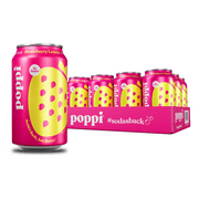 (12 pack) poppi Strawberry Lemon Prebiotic Soda, 12 oz, 12 Pack Cans