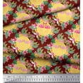 thumbnail image 2 of Soimoi Red Poly Georgette Fabric Flamingo & Bird Decor Fabric Printed Yard 42 Inch Wide, 2 of 5