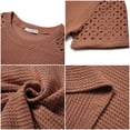 thumbnail image 6 of UVN Summer Blouses for Women Short Sleeve Crewneck Dressy Shirts Ladies Casual Waffle Knit Hollow Out Tunic Tops, 6 of 9