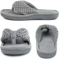 thumbnail image 3 of Women's Memory Foam Open Toe Slide Slippers with Adjustable Strap and Cozy Terry Lining, 3 of 5