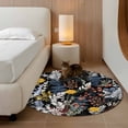 thumbnail image 2 of Small Round Rug 3Ft Washable Non-Slip, Wildflowers Blossom Circle Area Rugs for Living Room Bedroom, Black Spring Garden Botanical Floral Indoor Floor Mats Carpet Runner for Home Decor, 2 of 8