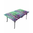 thumbnail image 6 of Modern Oil Painting Rectangle Tablecloth, Waterproof Elastic Fitted Table Covers for 3 Foot Tables, 24x36inch Decorative Tablecloths for Picnic, Camping, Outdoor, Summer Botanical Purple Green, 6 of 6