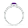 thumbnail image 2 of ANGARA Natural Emerald-Cut Amethyst Engagement Ring with Diamond Halo in 14K White Gold for Women (Size-7x5mm) | February Birthstone, Anniversary, Jewelry Gift for Women | Natural Amethyst Ring, 2 of 8