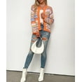 thumbnail image 6 of HLSOHJP Women's Rainbow Knitted Cardigan Sweater Long Sleeve Multicolor Striped Sweater Jumpers Open Front Jacket, 6 of 7