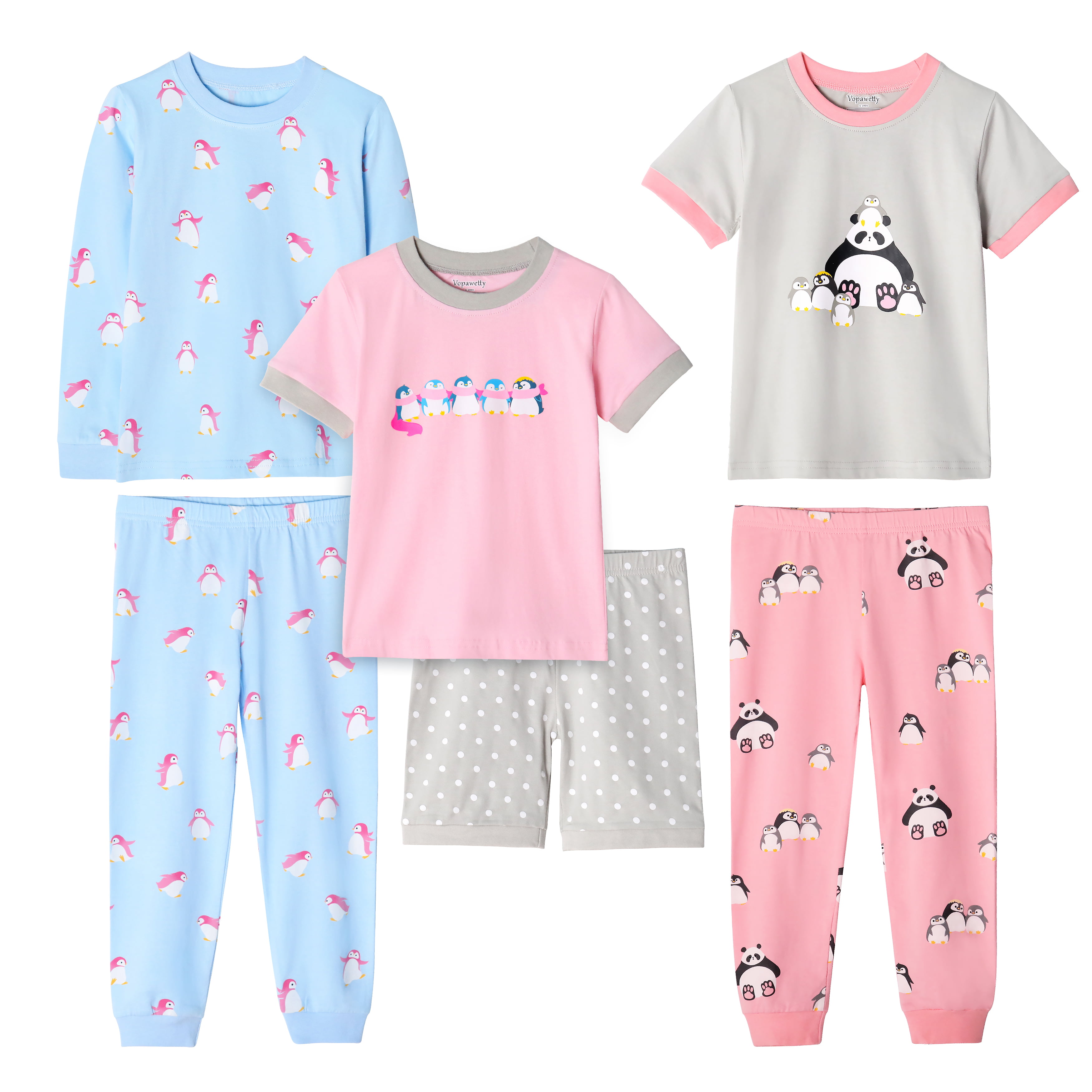 Vopawetty Girls' Cotton Summer Pajama Set Sleepwear 