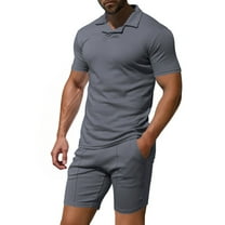 Awdenio Mens Summer Beach 2 Piece Outfits Casual Vacation Cotton Linen Matching Set Short Sleeve Shirt and Shorts