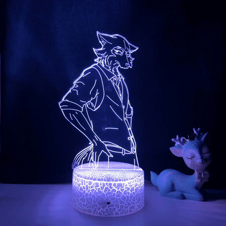 

JUSTUP 3D Night Light Anime Character 16 Colors Remote Control 3D Illusion Lamp for Kids Home Decoration Light -- Crack Seat