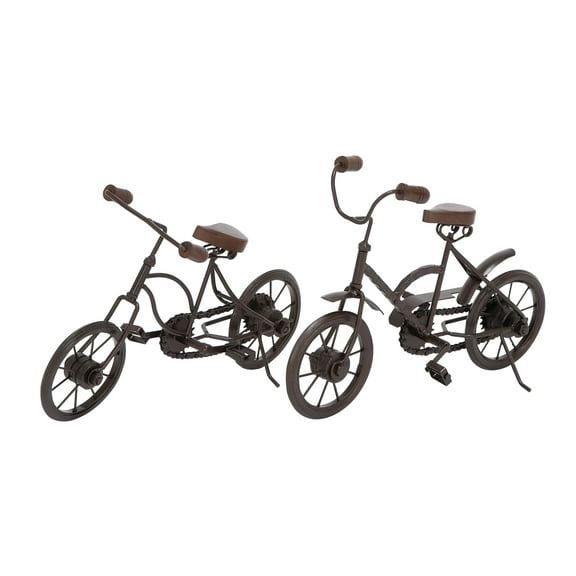 12"W, 10"H Black Metal Bike Sculpture, by DecMode (2 Count)