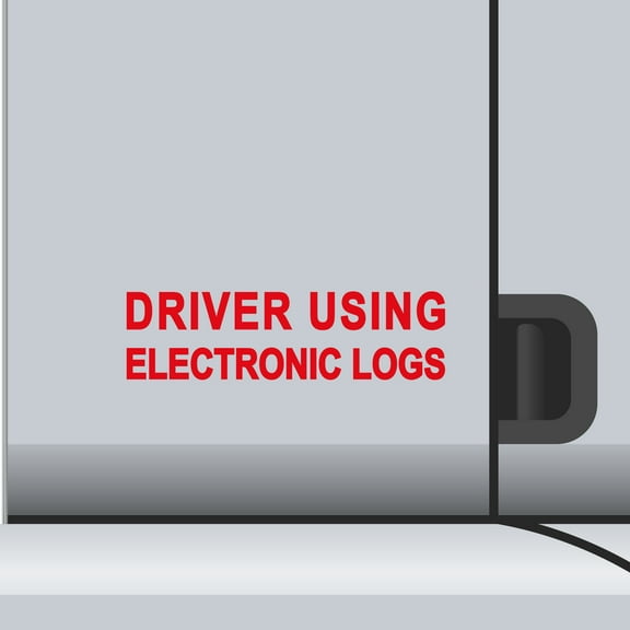 2 Pack - Driver Using Electronic Vinyl Decal Electronic Logging Device Sticker E-Log Electronic Driver Logs Decal for Commercial Semi Truck & Bus Drivers - Many Colors & Sizes (9" x 2.5", Red)