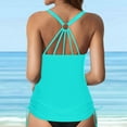 thumbnail image 4 of Women Tankini Top Only V Neck Swim Tops Tummy Bathing Suit Top No Bottom Tankini Tops For Women Swim Top Only Tummy Bathing Suit Twist Front Top No Bottom Swimwear #01 Mint Green,L, 4 of 9