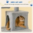 thumbnail image 3 of MWPO 63.8-in Multi-Level Cat Tree with Condo and Scratching Post Tower,Light Gray, 3 of 9