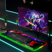 memzuoix LED Mouse pad 31.5×11.8 Inch, Large RGB Glow Gaming Mouse Pad for Computer Keyboard, 12 Cool Lighting Modes, Anti-Slip Base, Waterproof, Stain Resistant, Desk Mouse pad for Wireless mouse