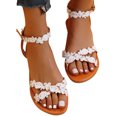 thumbnail image 4 of 2025 Women Button Sandals for Clear Sandals for Women -on Flat Shoe Wide Width Sandals for Women Female Open Toe -on Recovery Sandals Women Beach Slipper, 4 of 5