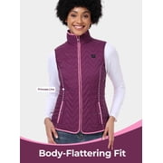 ORORO Women's Quilted Heated Vest with Battery, Lightweight Heated Chevron Quilted Vest (Purple, S)