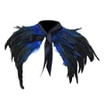 thumbnail image 4 of Bufanda de cuello tipo chal Fernando de plumas sintéticas envoltura cómoda para hombros Azul, 4 of 8