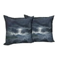 thumbnail image 6 of Ambesonne Blue Throw Pillow Cover 2 Pack, Stromy Sky over Mountains, 16", Blue, 6 of 6