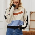 thumbnail image 2 of Women Long Sleeve Blouse, Women Sweatshirt Round Neck Matching Color Loose Fit Pullover For Daily ANGGREK No, 2 of 7