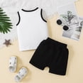 thumbnail image 4 of UYYX Boys Set Cute Baby Boy Clothes Baby Boy Clothes Toddler Summer Outfit Short Sleeve T-Shirt Tee Tops Joggers Casual Shorts 2Pcs Clothing Set, 4 of 9