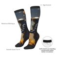 thumbnail image 4 of Naloa Romantic Flower Astronaut Couple Thigh High Socks Extra Long Stretchy Sock Women Over Knee High Opaque Stocking Daily Wear, 4 of 6