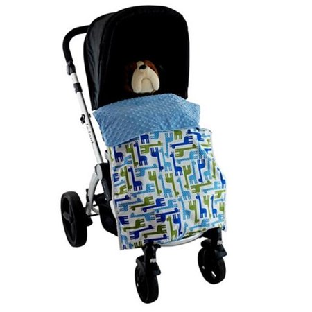 Blue Baby Bum Giraffe Stroller Blankie, Blue