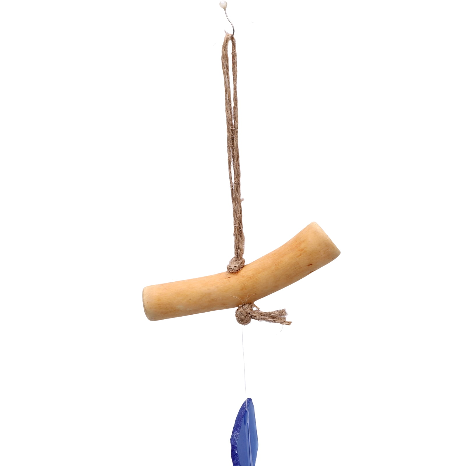NFTIGB 4pcs Sea Glass and Driftwood Chime Sandblasted Glass Hand Crafted Wind Chime Garden Yard Indoor Outdoor Decorations Bohemian Wreath (6.69 inches / 17 cm) Multicolor