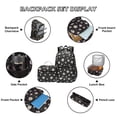 thumbnail image 4 of Forestfish 3-Piece Backpack Set for School,Large Capacity Teen Backpack with Insulated Lunch Bag & Pencil Case,Waterproof with Laptop Compartment & Side Pocket(Daisy A/Black), 4 of 7