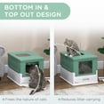 thumbnail image 6 of Fully Enclosed Cat Litter Box with Spoon - Large Space Hooded Litter House, Top & Front Entry, Drawer Tray, Odor Control, Collapsible, Green, 6 of 7