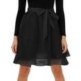 thumbnail image 4 of KHONTS Women's Midi Skirts Elastic High Waiste Polka Dot Casual Flowy Skirts Swing Knee Length Skirts Black L, 4 of 9