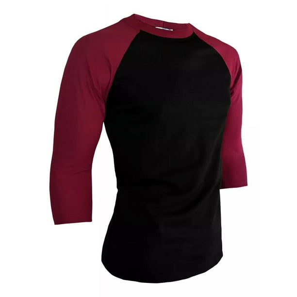 Playera Manga 3/4 Manga Ranglan Hombre Torso Negro A022 Walmart