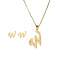thumbnail image 1 of Fiudx Conjunto de Collar de Moda, Colgante con Letras En Inglés, Elegante Diseño de Aleación de Oro, Regalo para Mujer, Promoción Publicitaria, Inauguración de Casa, Cumpleaños, Pendientes Compactos, 1 of 2